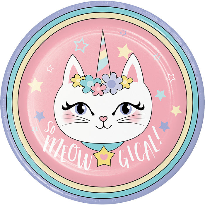 96 pc Bulk Sassy Caticorn Dinner Plates