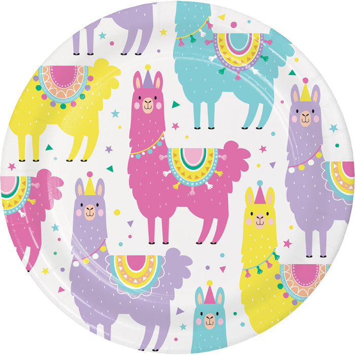 96 pc Bulk Llama Party Dessert Plates