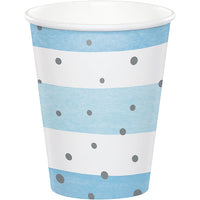 96 pc Bulk Blue and Silver Celebration Cups