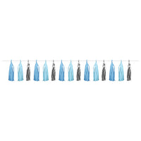 6 pc Bulk Blue and Silver Celebration Tassel Garland