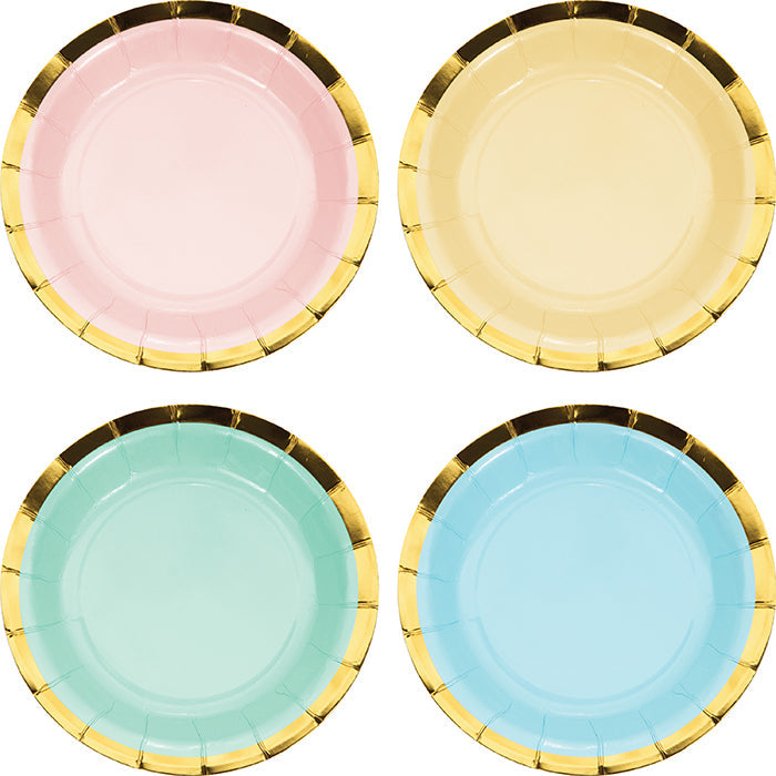 96 pc Bulk Pastel Celebrations Assorted Dessert Plates
