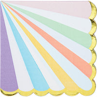 192 pc Bulk Pastel Celebrations Scalloped Luncheon Napkins