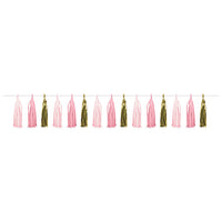 6 pc Bulk Pink and Gold Celebration Tassel Garland