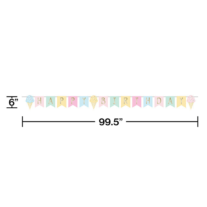 12ct Bulk Ice Cream Party Banners