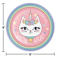 96ct Bulk Sassy Caticorn Dinner Plates