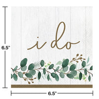 192ct Bulk Eucalyptus I Do Luncheon Napkins