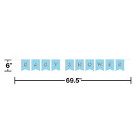 12ct Bulk Blue and Silver Celebration Baby Shower Banners