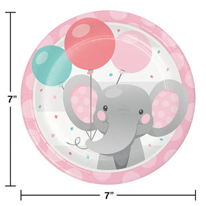 Enchanting Elephants Girl Birthday Party Kit for 8 (46 Total Items)