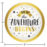 96ct Bulk Adventure Begins Dessert Plates