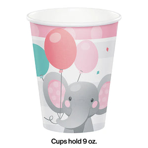 Enchanting Elephants Girl Birthday Party Kit for 8 (46 Total Items)