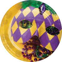 96 pc Bulk Masks of Mardi Gras Dessert Plates