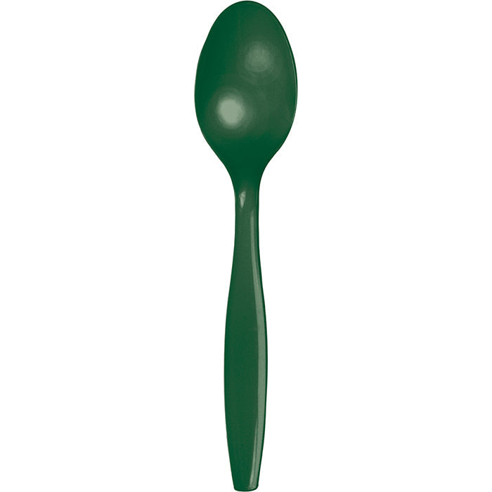 288 pc Bulk Hunter Green Plastic Spoons