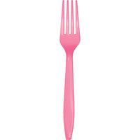 288 pc Bulk Candy Pink Plastic Forks