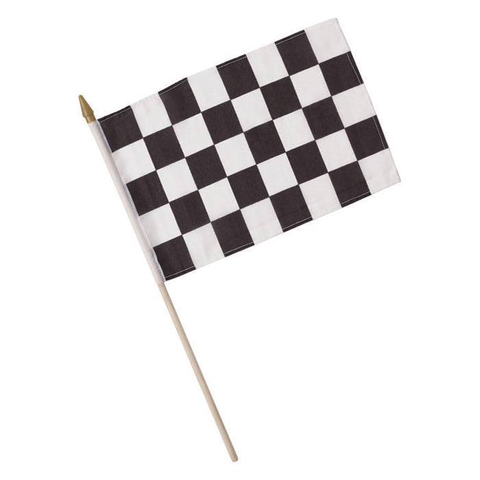 12 pc Bulk Black and White Check Cloth Racing Flag