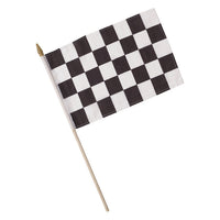 12 pc Bulk Black and White Check Cloth Racing Flag
