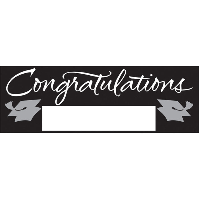 6 pc Bulk Black Graduation Party Banners