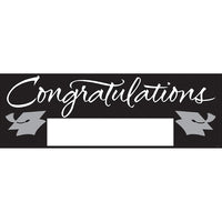 6 pc Bulk Black Graduation Party Banners