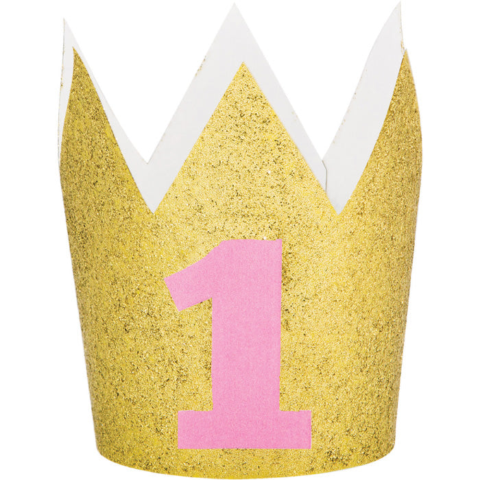 6 pc Bulk 1st Birthday Girl Crowns