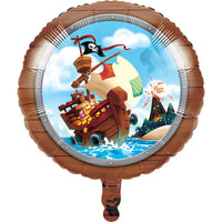 10 pc Bulk Treasure Island Pirate Mylar Balloons