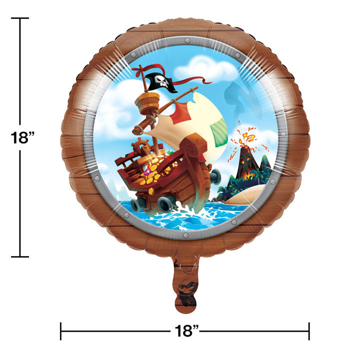 10ct Bulk Treasure Island Pirate Mylar Balloons