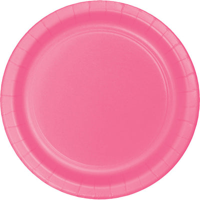 96 pc Bulk Candy Pink Value Friendly 8.75 inch Dinner Plates