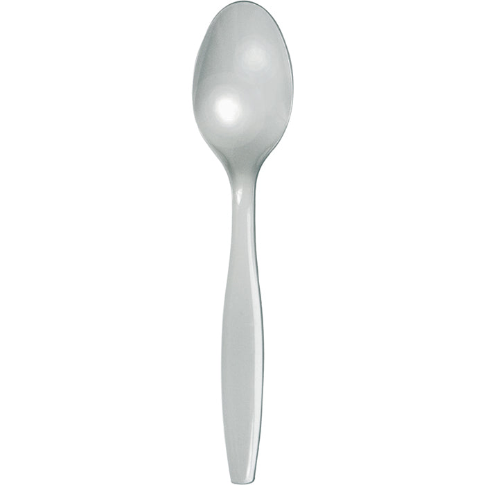 288 pc Bulk Shimmering Silver Plastic Spoons