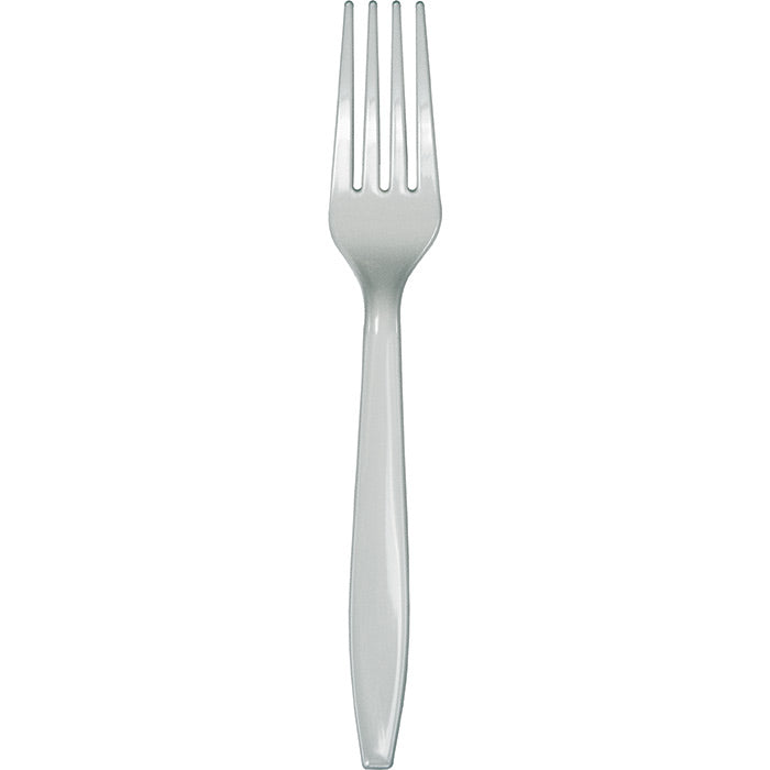 600 pc Bulk Shimmering Silver Plastic Forks