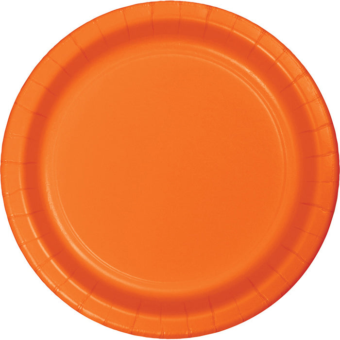 96 pc Bulk Sunkissed Orange Value Friendly 8.75 inch Dinner Plates