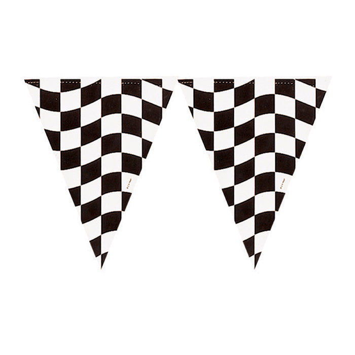 12 pc Bulk Black and White Check Banners