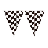 12 pc Bulk Black and White Check Banners