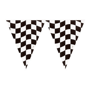 12 pc Bulk Black and White Check Banners