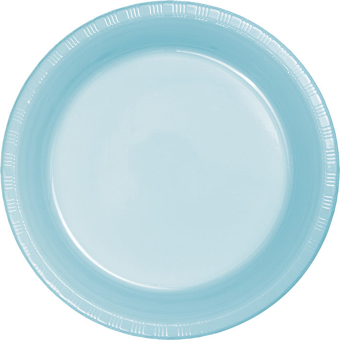 240 pc Bulk Pastel Blue 6.75 inch Plastic Dessert Plates