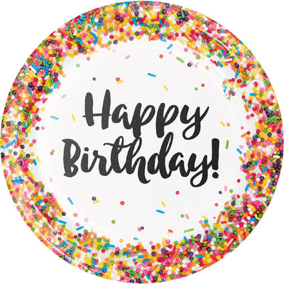 96 pc Bulk Confetti Sprinkles Dinner Plates