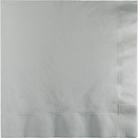 250 pc Bulk Shimmering Silver Dinner Napkins 3 Ply