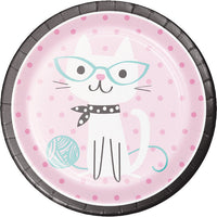 96 pc Bulk Purr-fect Cat Party Dinner Plates