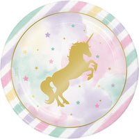 96 pc Bulk Sparkle Unicorn Dinner Plates