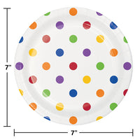 Multicolor Polka Dots and Stripes Dessert Plates (Case of 96) by Creative Converting