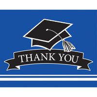 75ct Bulk Graduation School Spirit Blue Thank You Notes