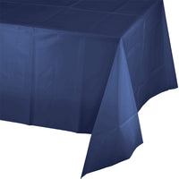 Navy blue tablecloth on a white background