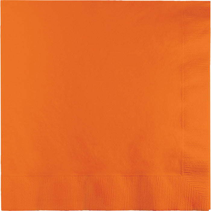 250 pc Bulk Sunkissed Orange Dinner Napkins 3 Ply
