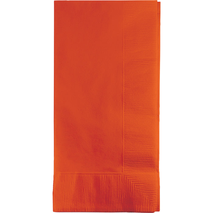 600 pc Bulk Sunkissed Orange 2 Ply Dinner Napkins
