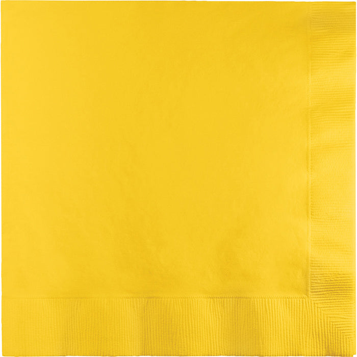 250 pc Bulk School Bus Yellow Dinner Napkins 3 Ply