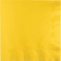 250 pc Bulk School Bus Yellow Dinner Napkins 3 Ply