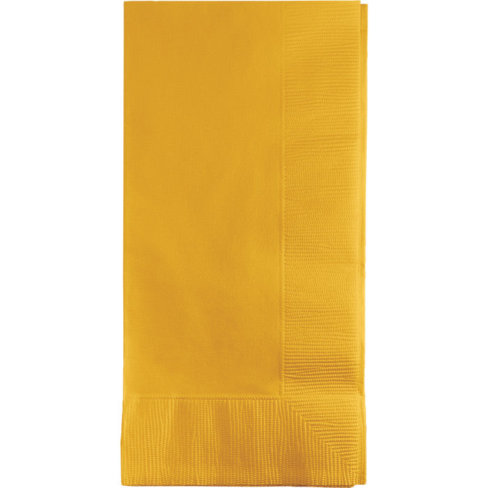 600 pc Bulk School Bus Yellow 2 Ply Dinner Napkins