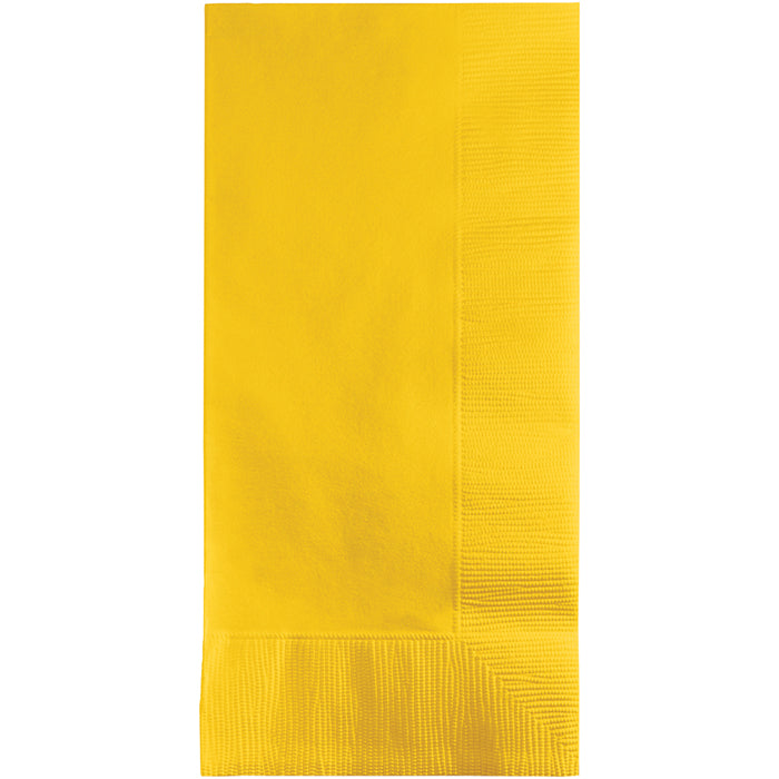 600 pc Bulk School Bus Yellow 2 Ply Dinner Napkins