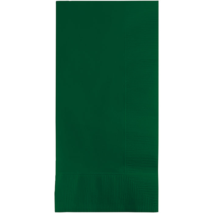 600 pc Bulk Hunter Green Paper Dinner Napkins 2Ply 1/8FLD