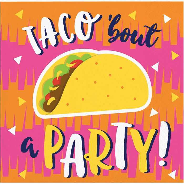 192 pc Bulk Fiesta Fun Taco Beverage Napkins