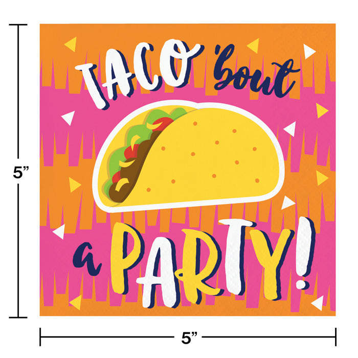 192ct Bulk Fiesta Fun Taco Beverage Napkins