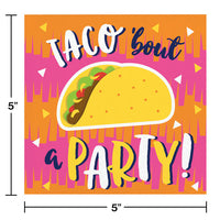 192ct Bulk Fiesta Fun Taco Beverage Napkins