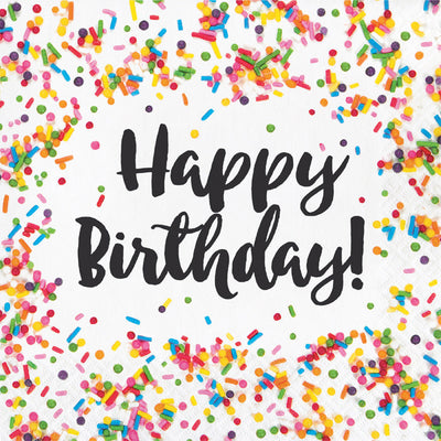 192 pc Bulk Confetti Sprinkles Birthday Luncheon Napkins